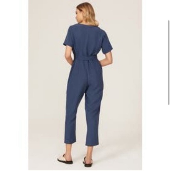 Hatch Noelle Maternity Jumpsuit Blue - Picture 2 of 16